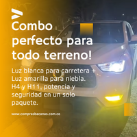 COMBO PAR BOMBILLOS LED H4 + PAR BOMBILLOS LED H11 CORTA NIEBLA - 20.000  LUMENES SIN ENCANDILAR