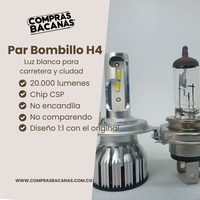 COMBO PAR BOMBILLOS LED H4 + PAR BOMBILLOS LED H11 CORTA NIEBLA - 20.000  LUMENES SIN ENCANDILAR