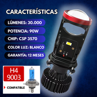 PROYECTOR LED ALTA CALIDAD H4 - ULTIMAS UNIDADES - ALTAS Y BAJAS